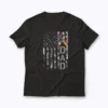 Autism Dad USA Flag Fathers Day T‑shirt featuring American flag design
