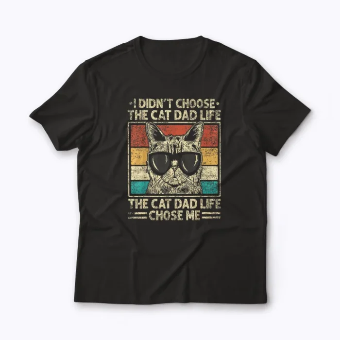 Best Cat Dad Ever Vintage T-shirt with retro cat dad graphic