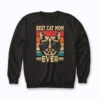 Best Cat Mom Ever Vintage Funny Cat Lover Gift Women Sweatshirt