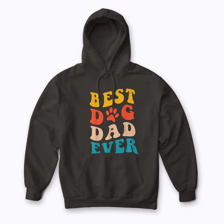 Best Dog Dad Ever Vintage Hoodie featuring a vintage dog dad design