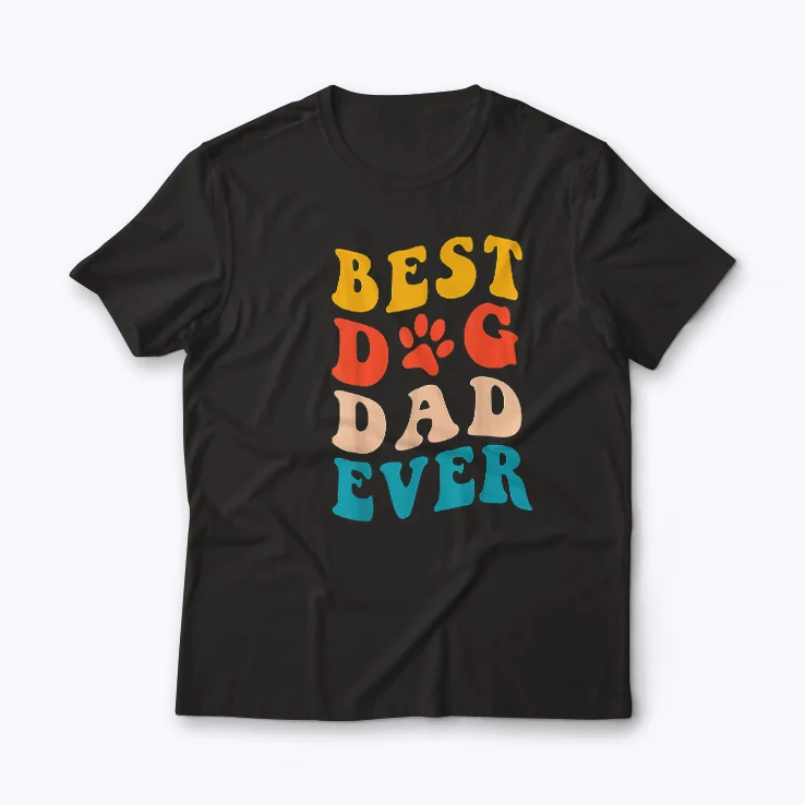 Best Dog Dad Ever Vintage T-shirt with retro dog dad graphic