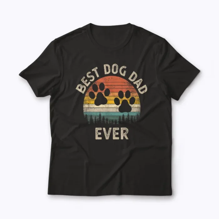 Best Dog Dad for Men T-shirt – high-quality cotton graphic tee for proud dog owners