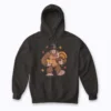 Bigfoot Pilgrim Turkey hoodie featuring a playful Bigfoot and turkey