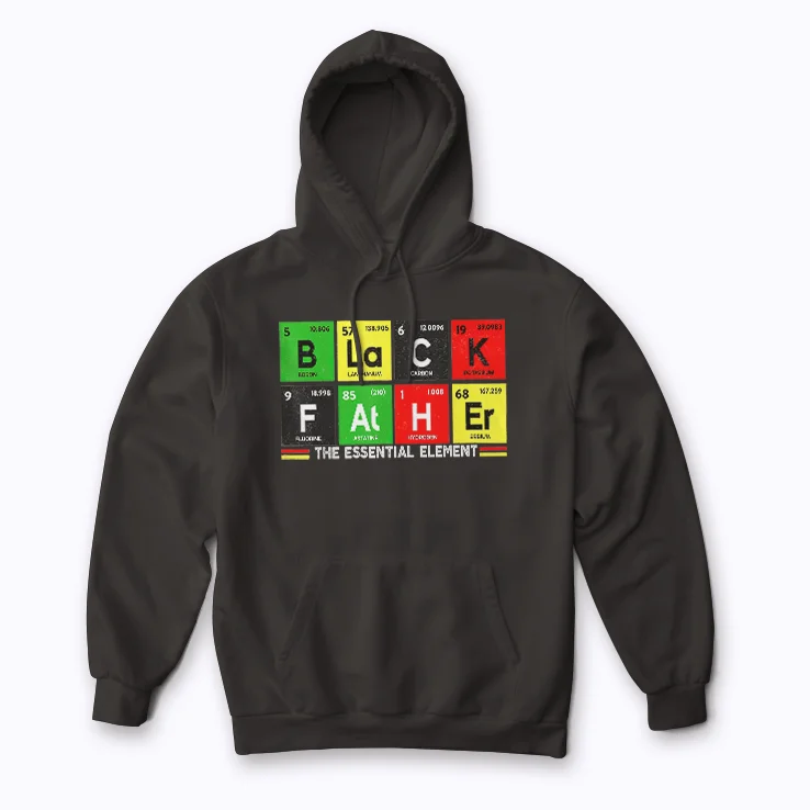 Black Dad Pride Essential Element Hoodie front view