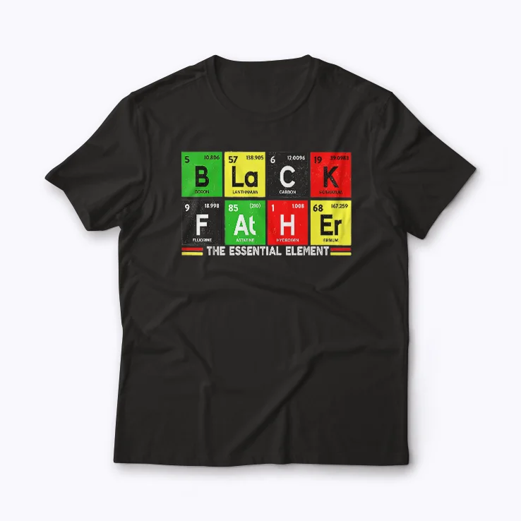 Black Dad Pride Essential Element T-shirt front view