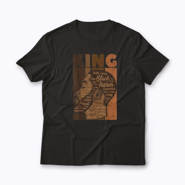 Black History King Melanin Dad T-shirt front view