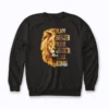 Black Lion Father Leader King Sweatshirt showcasing premium fit and lion emblem.