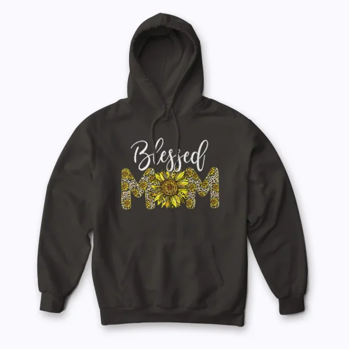 Blessed Mom Leopard Sunflower Mom Life Gift Hoodie
