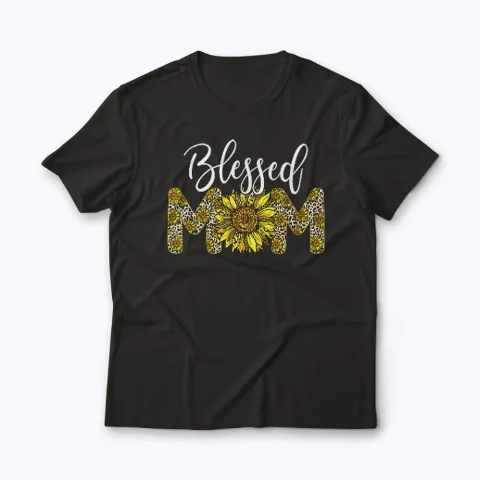 Blessed Mom Leopard Sunflower Mom Life Gift T-shirt