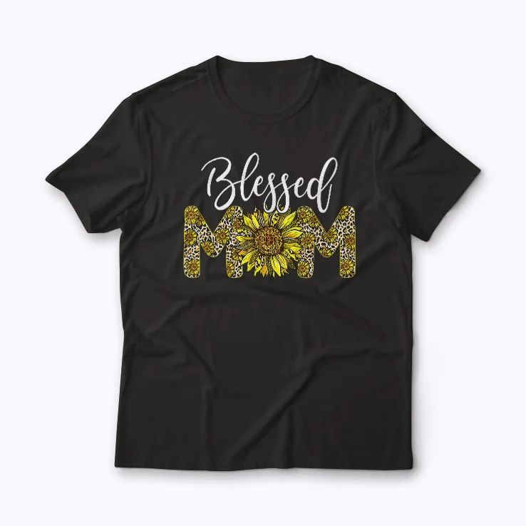 Blessed Mom Leopard Sunflower Mom Life Gift T-shirt