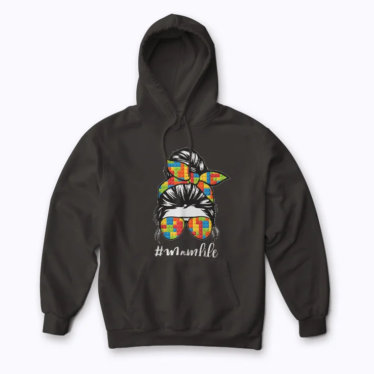 Building Block Mom Messy Bun Master Builder Gift Hoodie