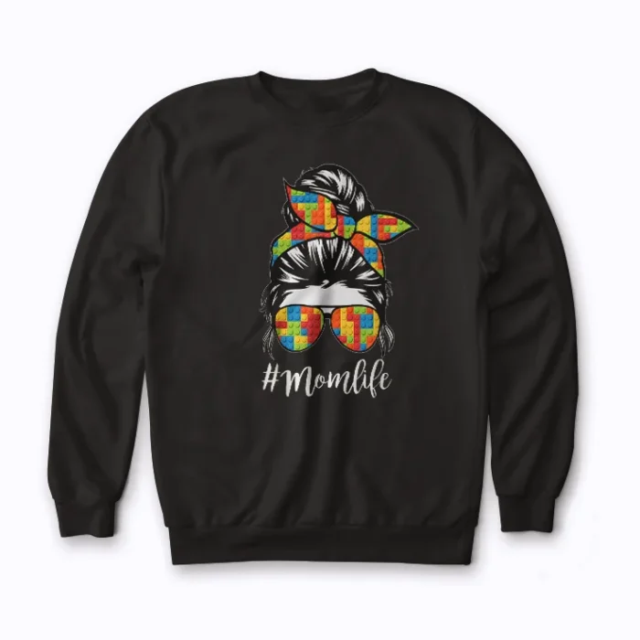 Building Block Mom Messy Bun Master Builder Gift Sweatshirt