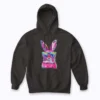 Bunny Face With Tie Dye Glasses Happy Easter hoodie for spring warmth