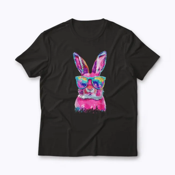 Bunny Face With Tie Dye Glasses Happy Easter shirt adds festive charm