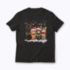 Cat Christmas Light Reindeer Santa Christmas Cat Lover T-shirt with festive design