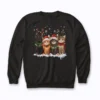 Cat Christmas Light Reindeer Santa Christmas Cat Lover sweatshirt with Christmas cat print