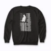 Cat Dad US Flag Fathers Day Sweatshirt with a bold flag and cat graphic for a snug fit