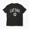 Cat Dad Vintage Distressed Paw T-shirt featuring a distressed paw print and vintage lettering