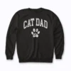 Cat Dad Vintage Distressed Paw Sweatshirt showcasing a distressed paw motif on a medium‑weight fabric
