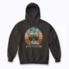 Cat Daddy Lover Vintage Gift Hoodie with vintage cat dad illustration
