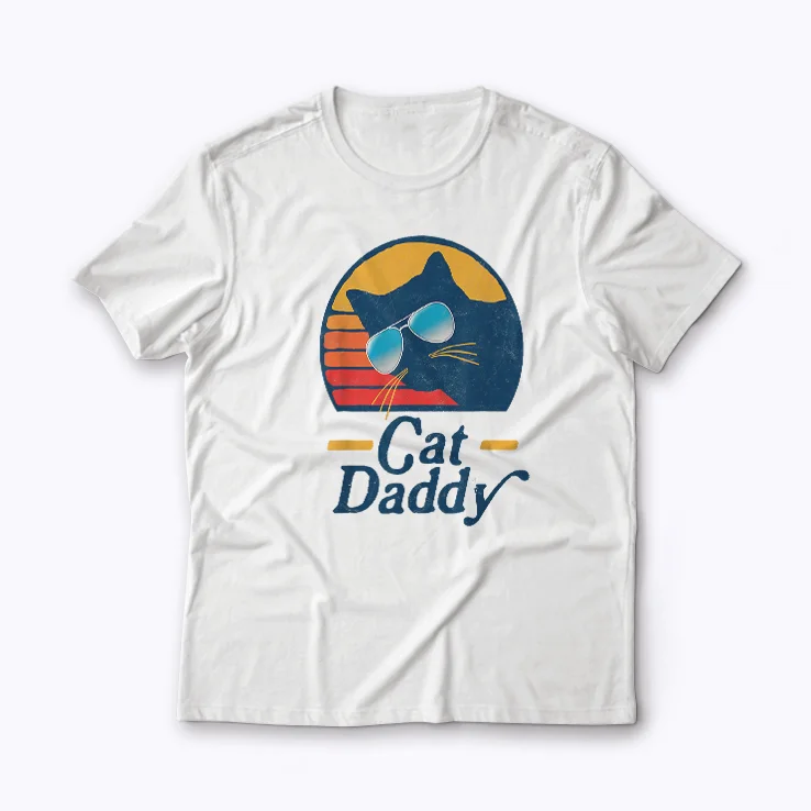 Cat Daddy Vintage Retro Distressed T-shirt featuring distressed retro graphics