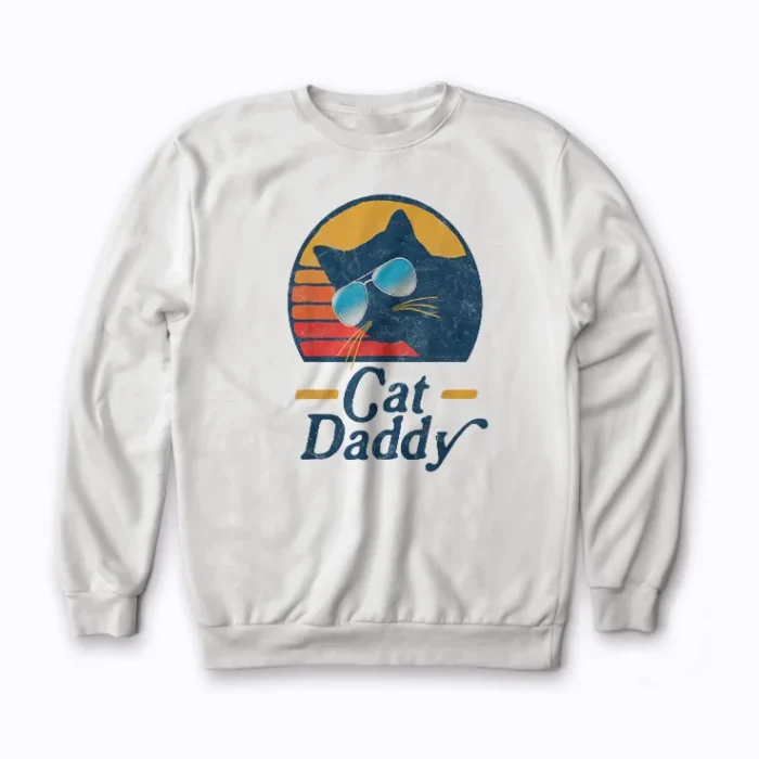 Cat Daddy Vintage Retro Distressed Sweatshirt with classic distressed print