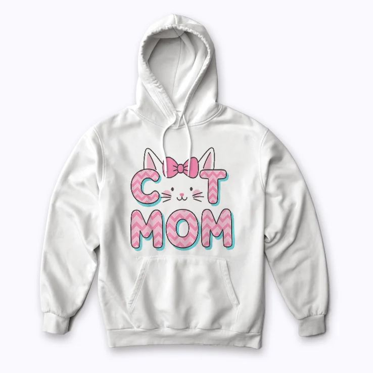 Cat Mom I Love My Cat Gift for Women Mothers Day Hoodie