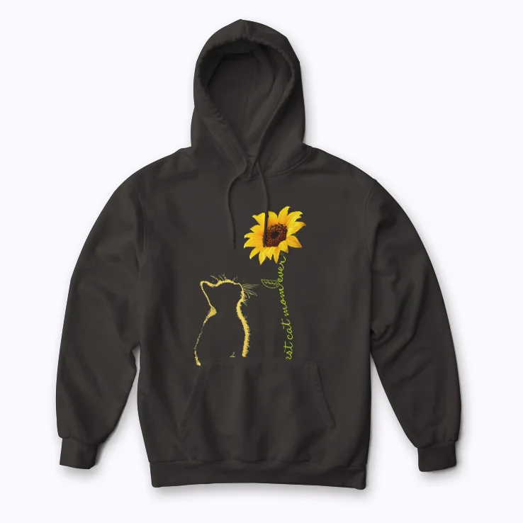Cat Mom Sunflower Mothers Day Gift for Cat Lovers Hoodie