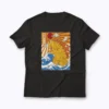 Catzilla Cat Japanese Art Funny Cat Gifts T-shirt featuring a cat in a Japanese monster style.
