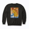 Catzilla Cat Japanese Art Funny Cat Gifts Sweatshirt featuring a cat in a Japanese monster style.