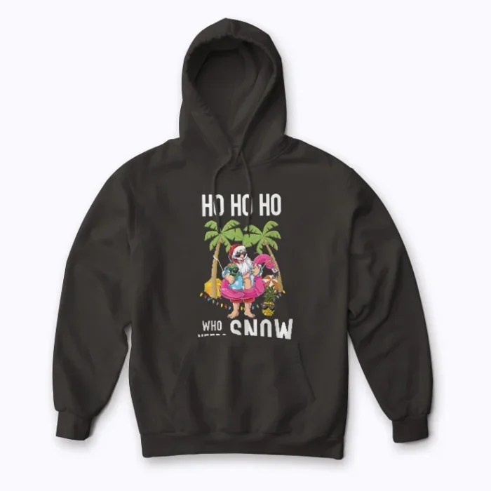 Christmas In July Palm Tree hoodie featuring holiday palm tree graphic