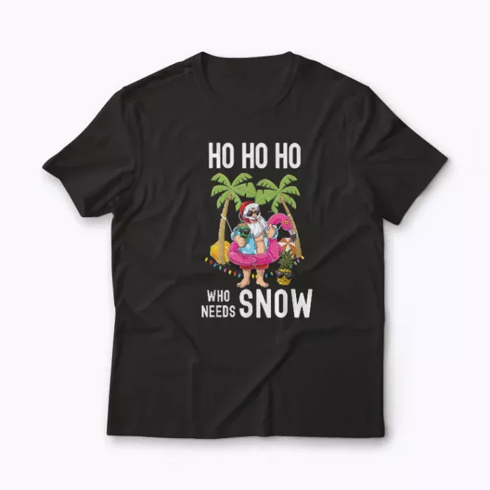 Christmas In July Palm Tree T-shirt with festive tropical design