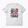 Christmas In July Summer Beach Hawaii T-shirt showing festive beach design