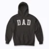 Classic Bold Font Dad Fathers Day hoodie displayed on a model