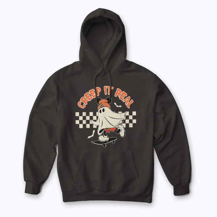 Creep it Real Spooky Ghost Mouse hoodie for Halloween comfort