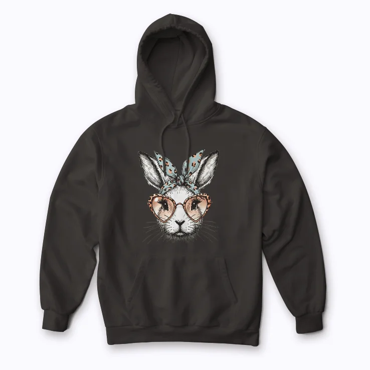 Cozy comfort: Cute Bunny Rabbit Face Leopard hoodie