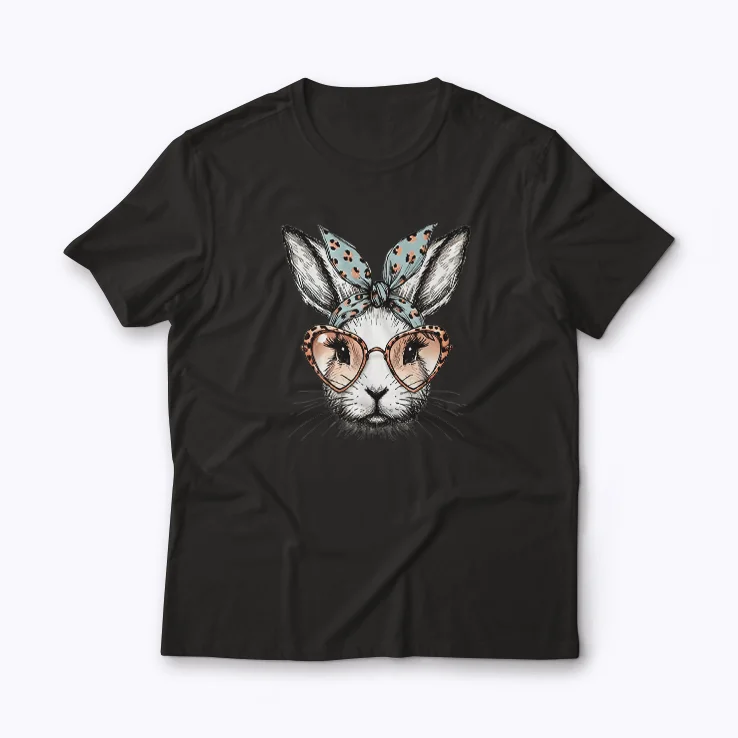 Playful style: Cute Bunny Rabbit Face Leopard shirt