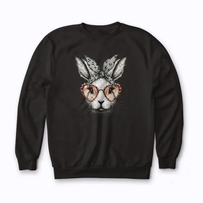 Cute & comfy: Cute Bunny Rabbit Face Leopard sweatshirt