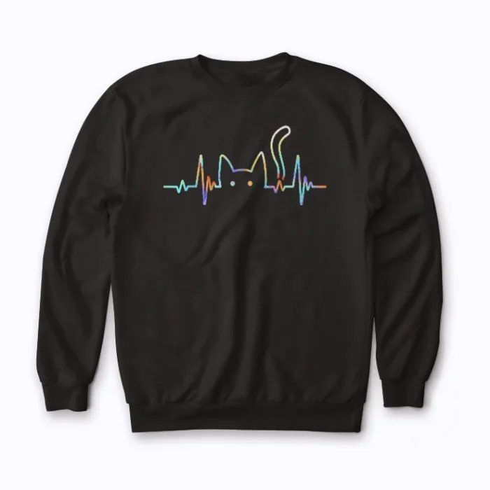 Cute Cat Heart Mom Cat Mom Gift Women Girls Sweatshirt
