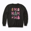 Cute Coquette Bow Pink Christmas sweatshirt with cozy festive bow design