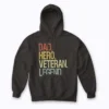 DAD HERO VETERAN LEGEND Hoodie featuring a proud veteran dad design