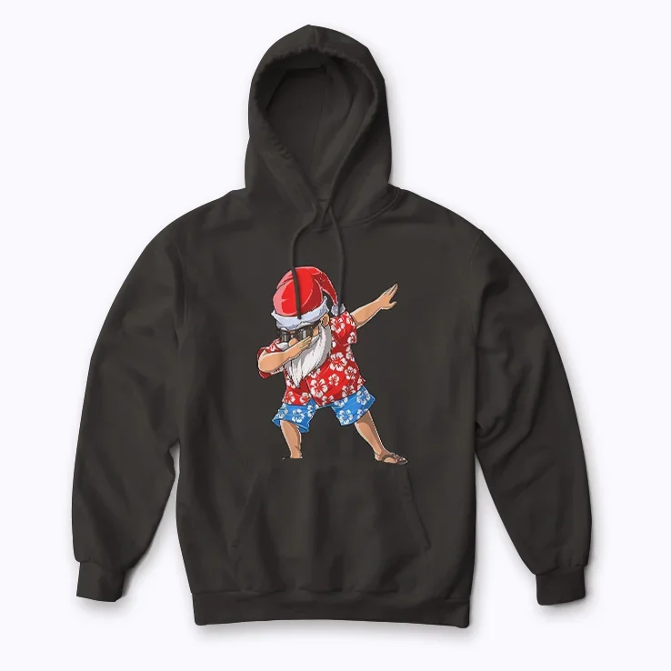 Dabbing Santa Christmas in July Hoodie for festive July comfort