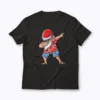Dabbing Santa Christmas in July T-shirt with festive summer design
