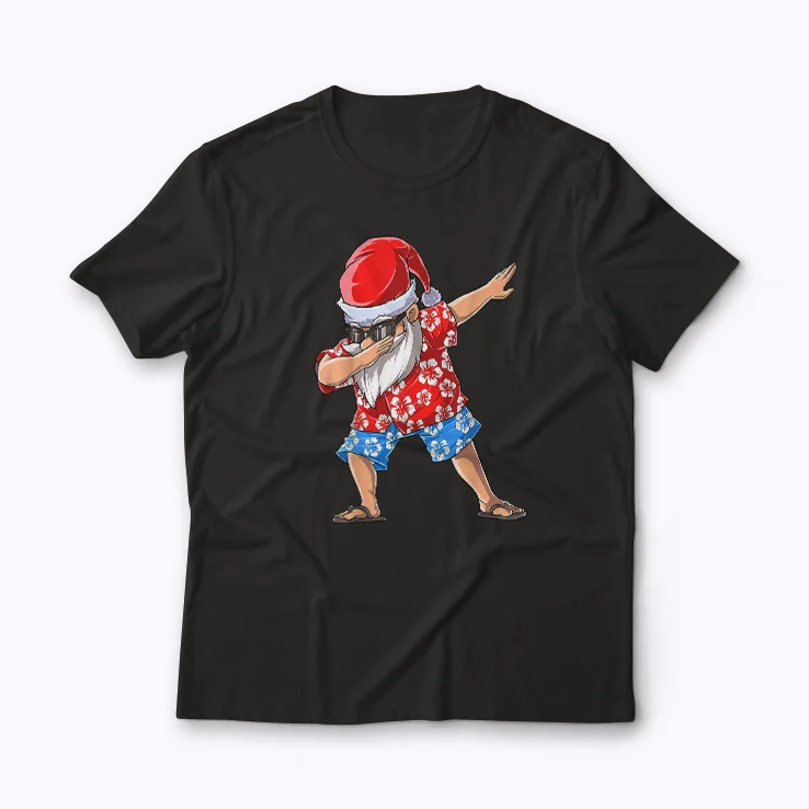 Dabbing Santa Christmas in July T-shirt with festive summer design