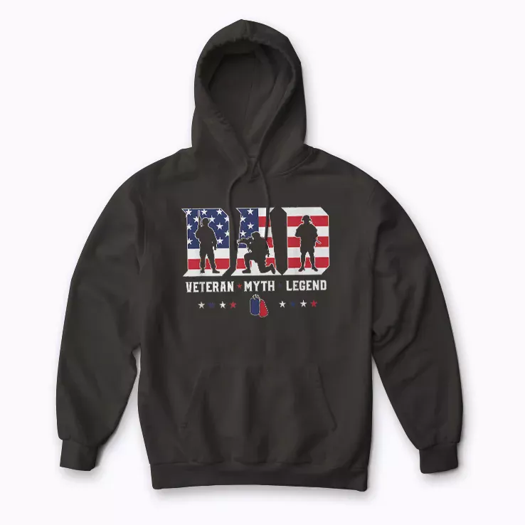 Dad Myth Military Father Gift Hoodie