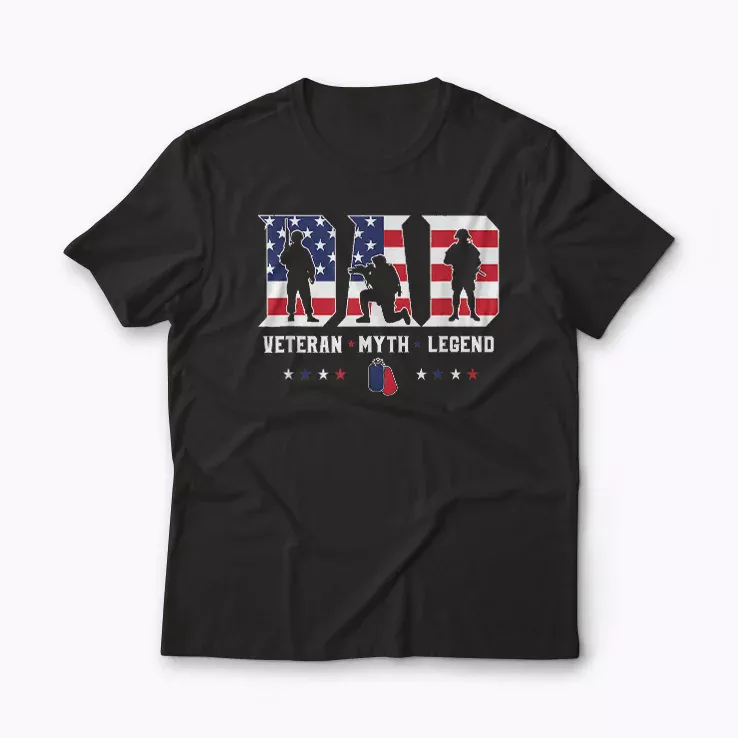 Dad Myth Legend Military Father Gift T-shirt