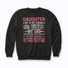 Daughter Of A Veteran Fathers Day Dad Sweatshirt with premium fleece