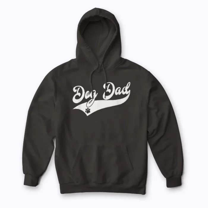 Dog Dad Athletic Paw Design Hoodie – cozy fleece with athletic paw logo.
