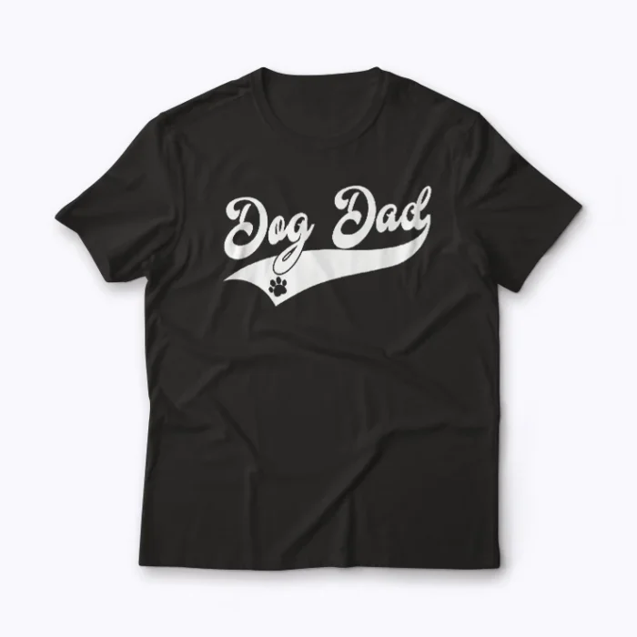 Dog Dad Athletic Paw Design T-shirt – premium cotton tee with sporty paw graphic.