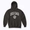 Dog Dad Distressed Paw Classic Hoodie with a distressed paw graphic